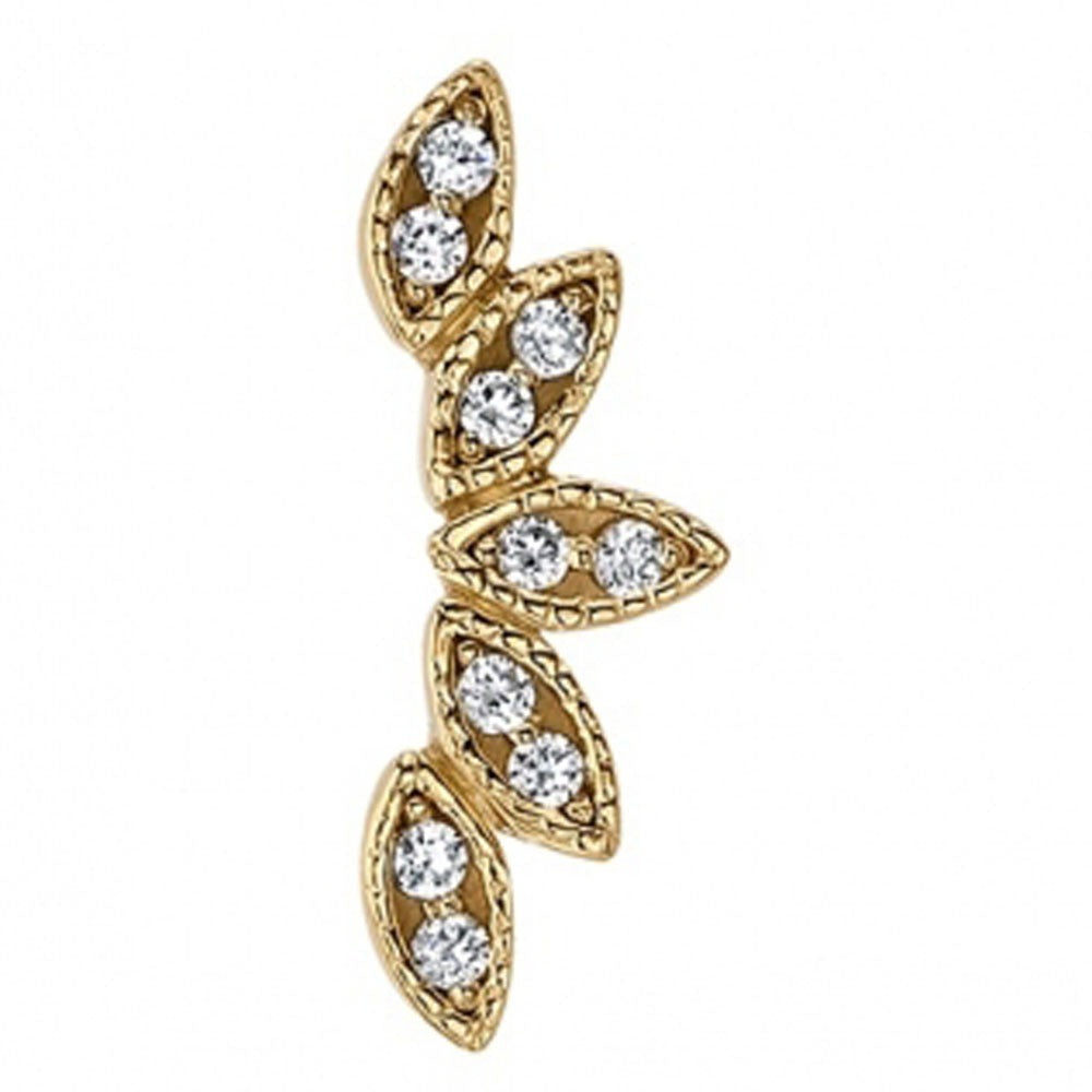 "Serenity" Threaded End in Gold with DIAMONDS
