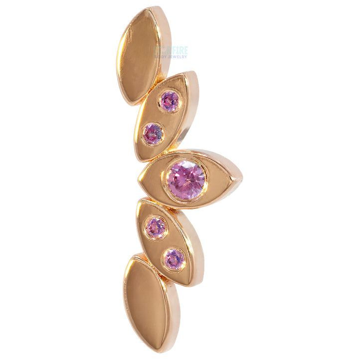 "Honolulu Serenity" Threaded End in Gold & Platinum Purple CZ's