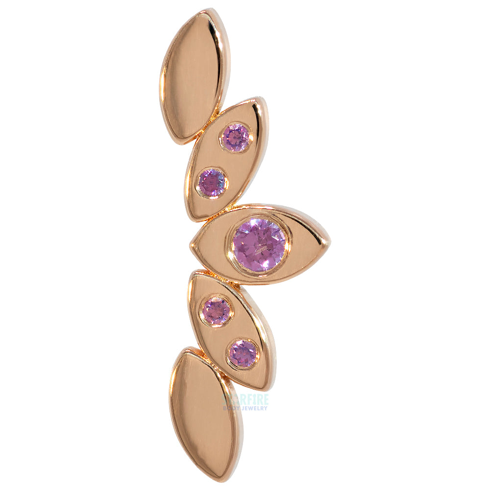 "Honolulu Serenity" Threaded End in Gold & Platinum Purple CZ's