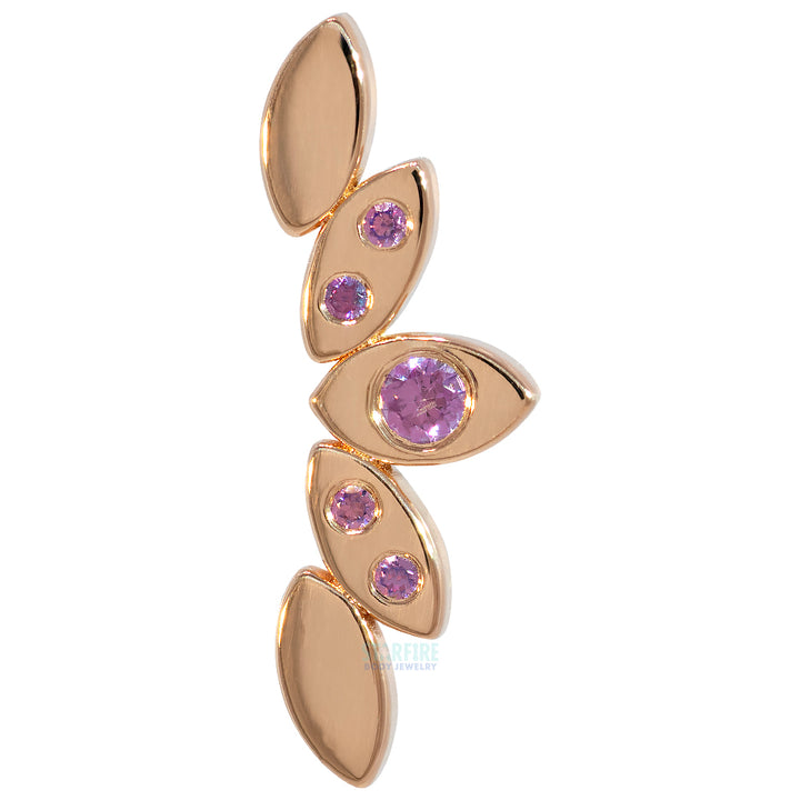 "Honolulu Serenity" Threaded End in Gold & Platinum Purple CZ's