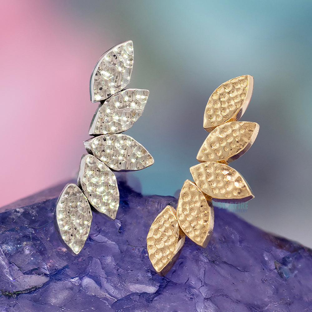 "Serenity" HAMMERED FINISH Threaded End in Gold & Platinum