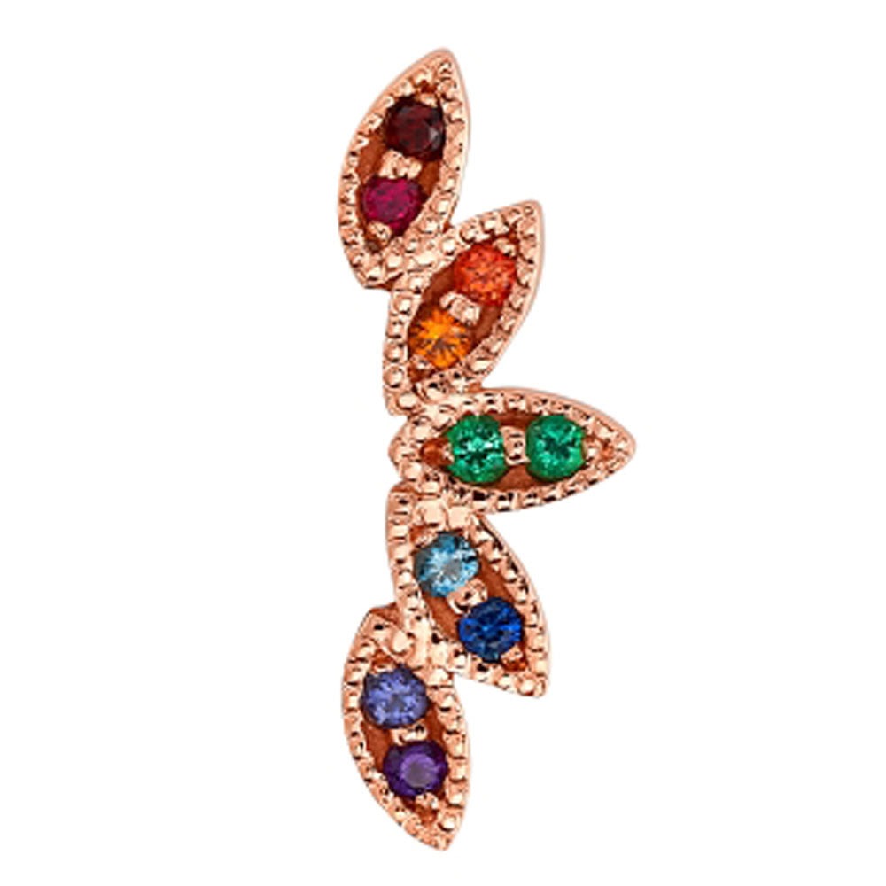 "Serenity" Threaded End in Gold Rainbow with Genuine Gemstones