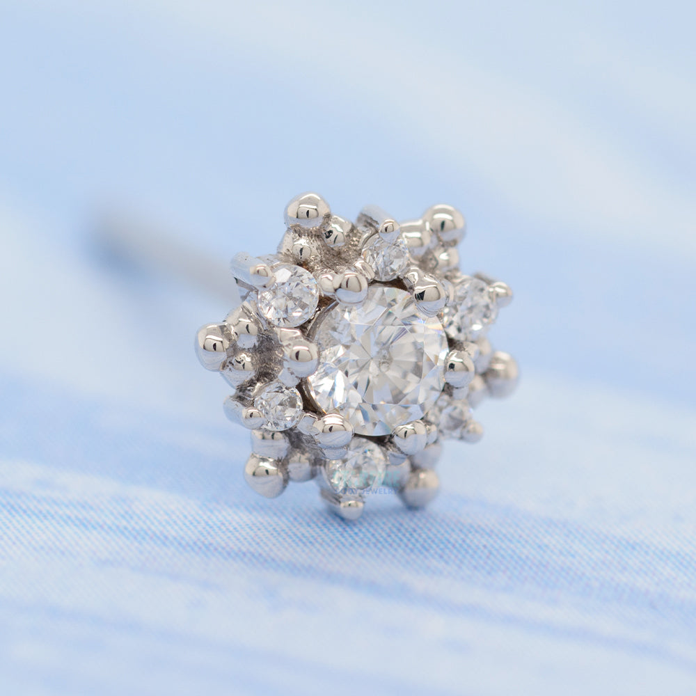 "Hannah" Nostril Screw in Gold with White CZ's