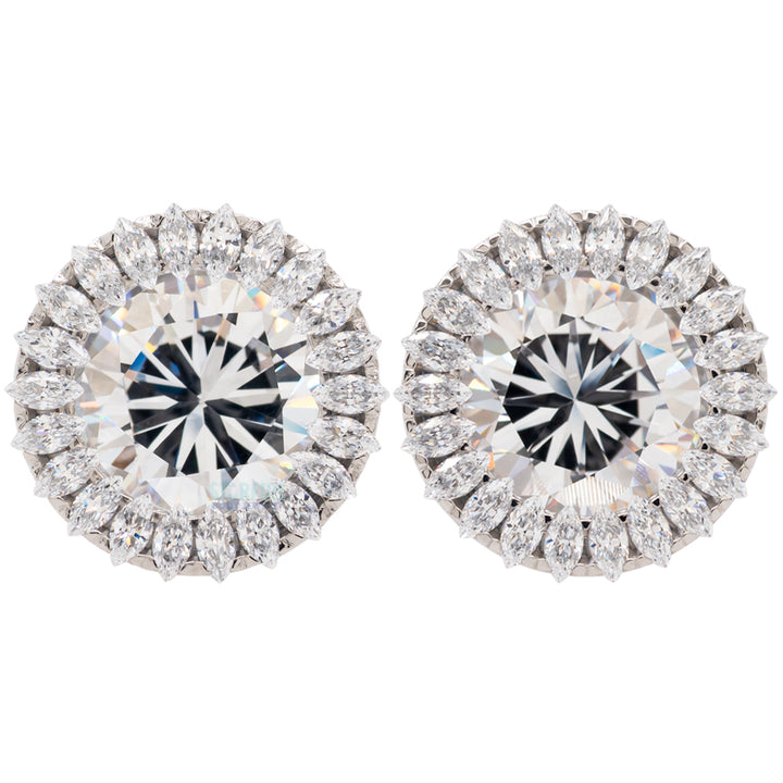 Super Marquise Plugs ( Eyelets ) with Brilliant-Cut Gems - Amethyst