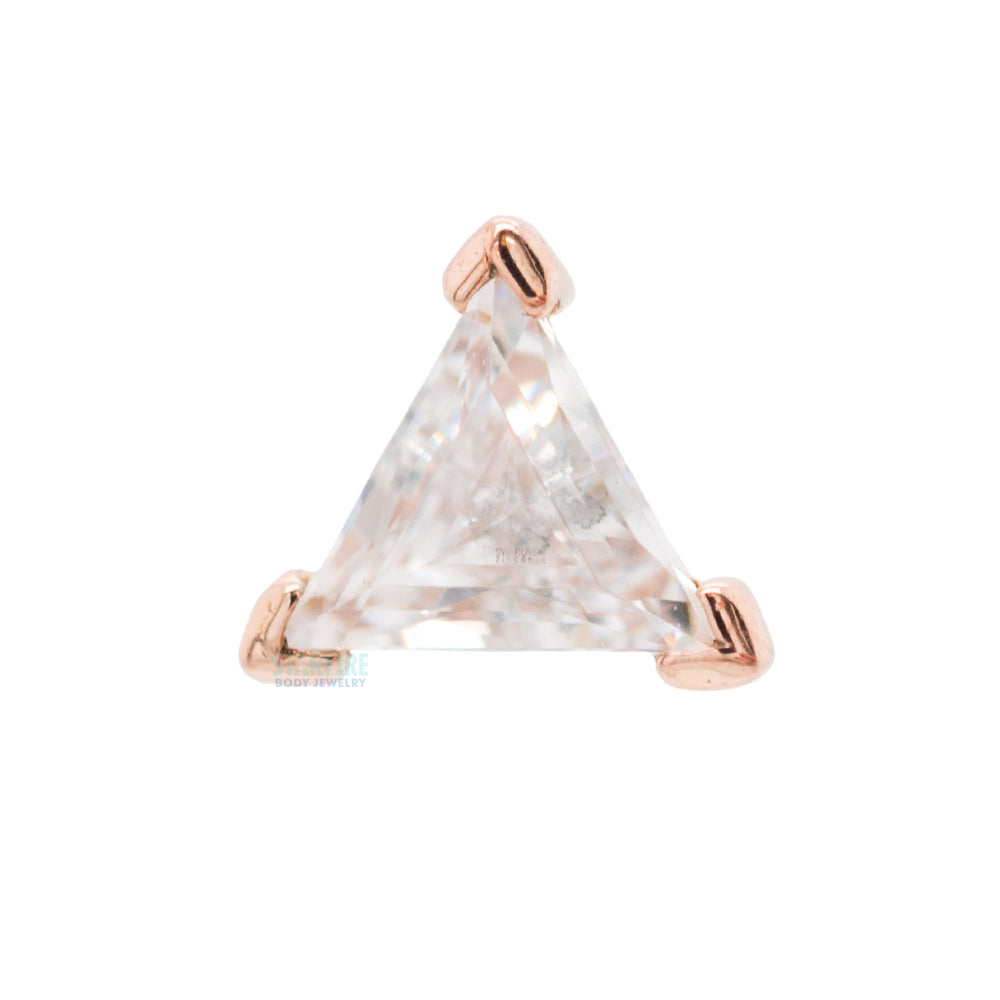 threadless: Prong Trillion End in Gold with CZ