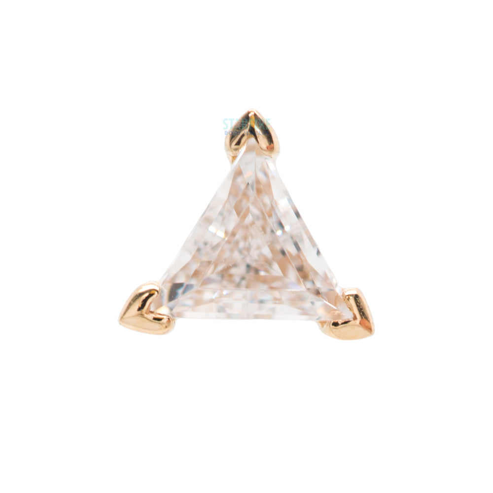 threadless: Prong Trillion End in Gold with CZ