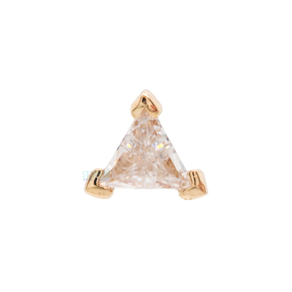 threadless: Prong Trillion End in Gold with CZ