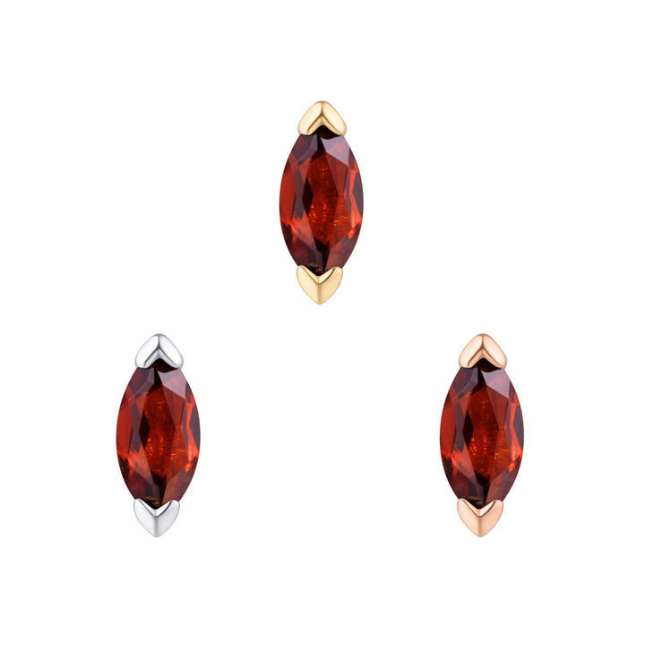 threadless: "Zuri" End in Gold with Marquise Garnet