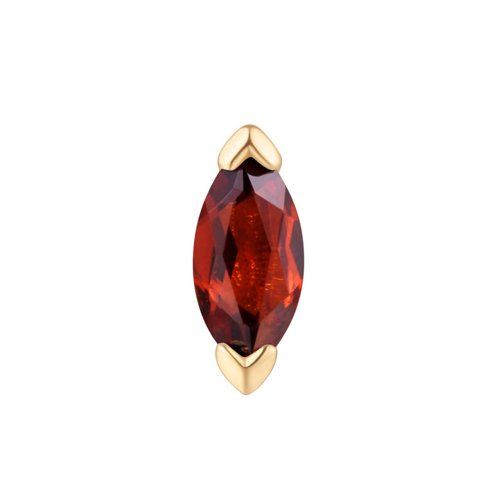 threadless: "Zuri" End in Gold with Marquise Garnet