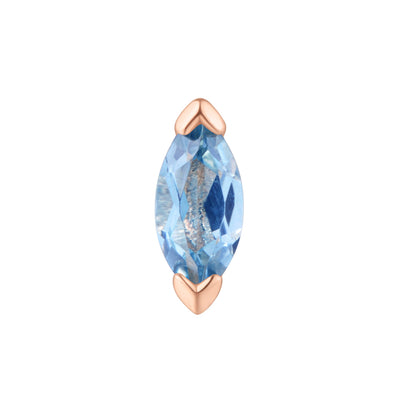 threadless: "Zuri" End in Gold with Marquise London Blue Topaz