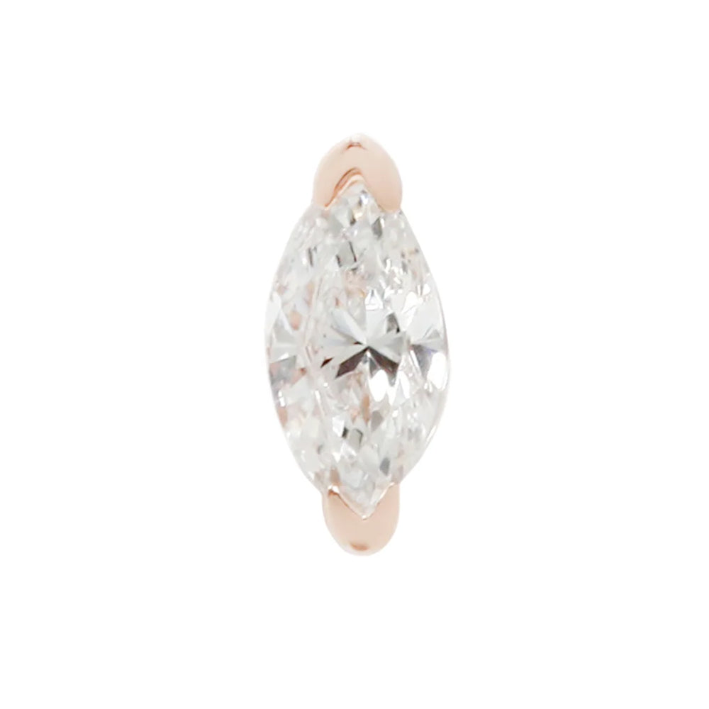 threadless: "Zuri" End in Gold with Marquise CZ