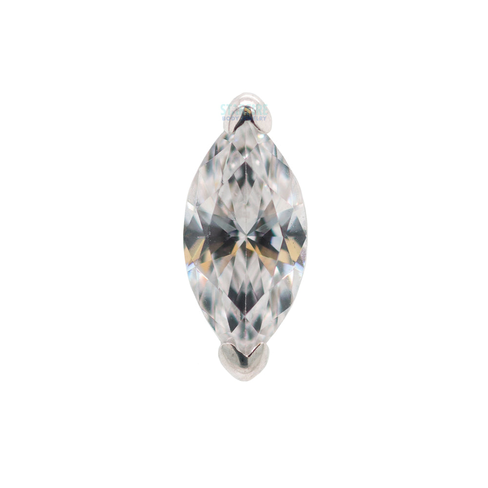 threadless: "Zuri" End in Gold with Marquise CZ