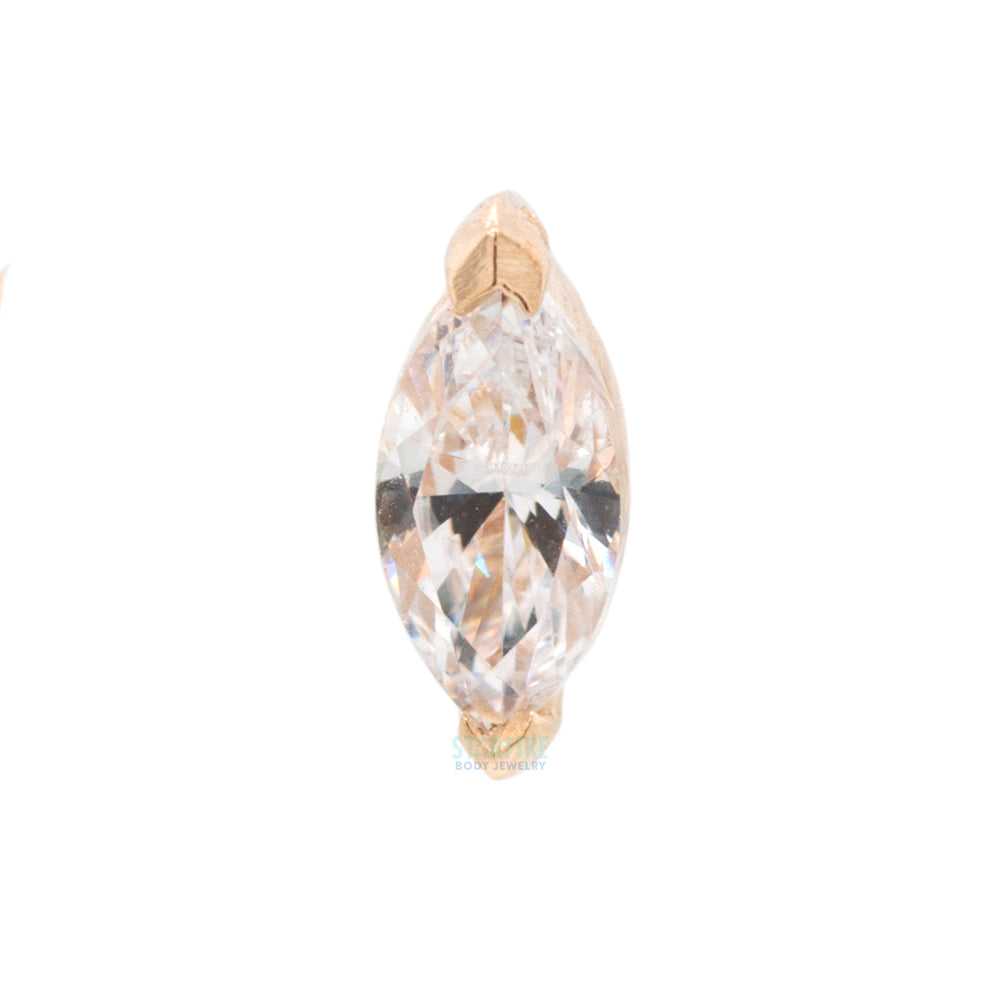 threadless: "Zuri" End in Gold with Marquise CZ