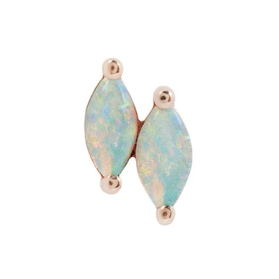 threadless: "Double Zuri" End in Gold with Marquise Genuine Opal