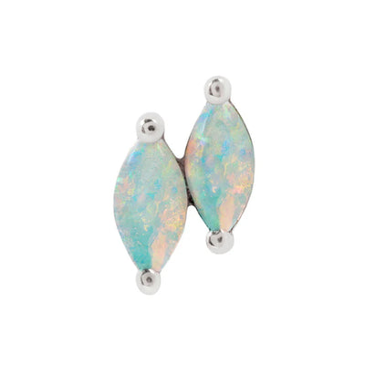 threadless: "Double Zuri" End in Gold with Marquise Genuine Opal
