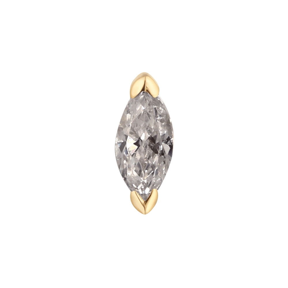 threadless: "Zuri" End in Gold with Marquise Grey Diamond