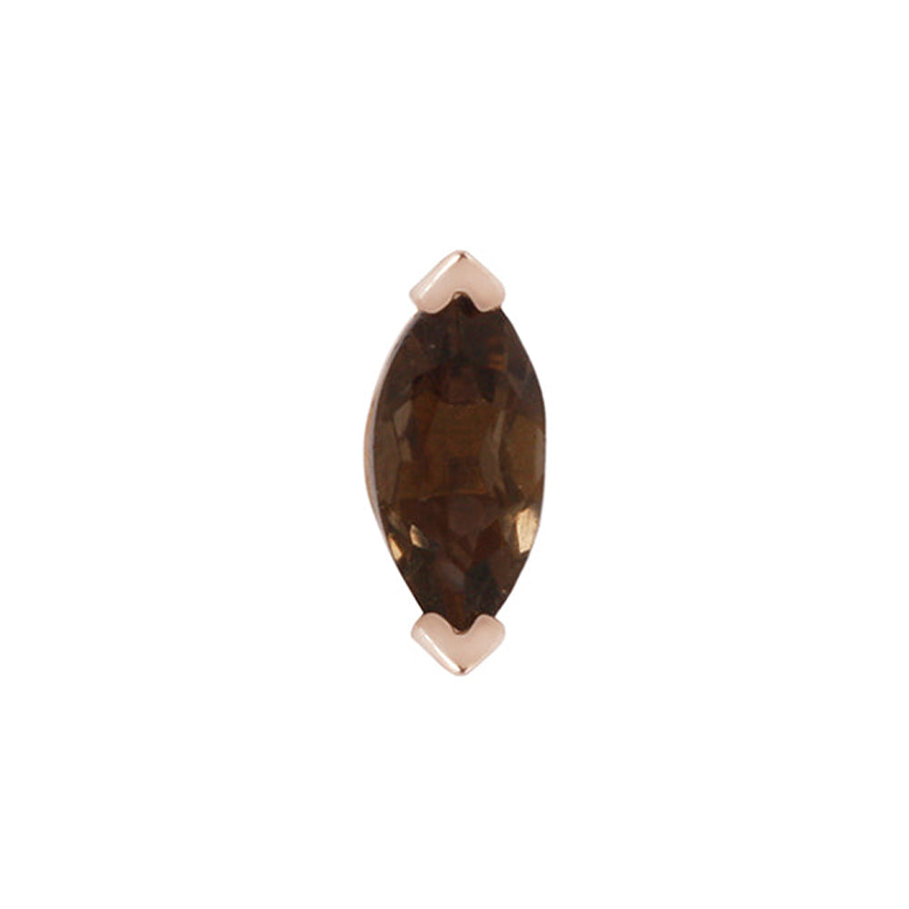 threadless: "Zuri" End in Gold with Marquise Smokey Quartz