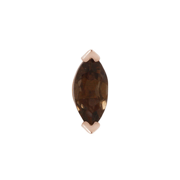 threadless: "Zuri" End in Gold with Marquise Smokey Quartz