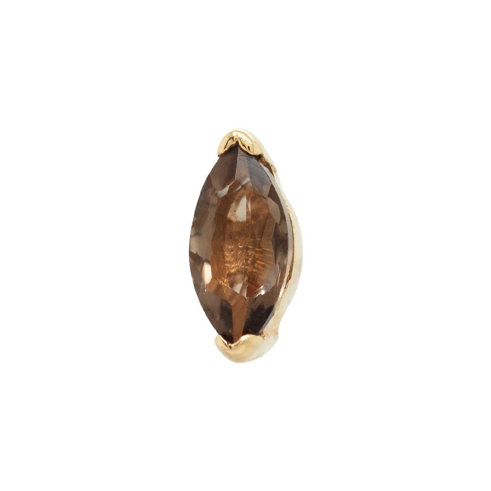 threadless: "Zuri" End in Gold with Marquise Smokey Quartz