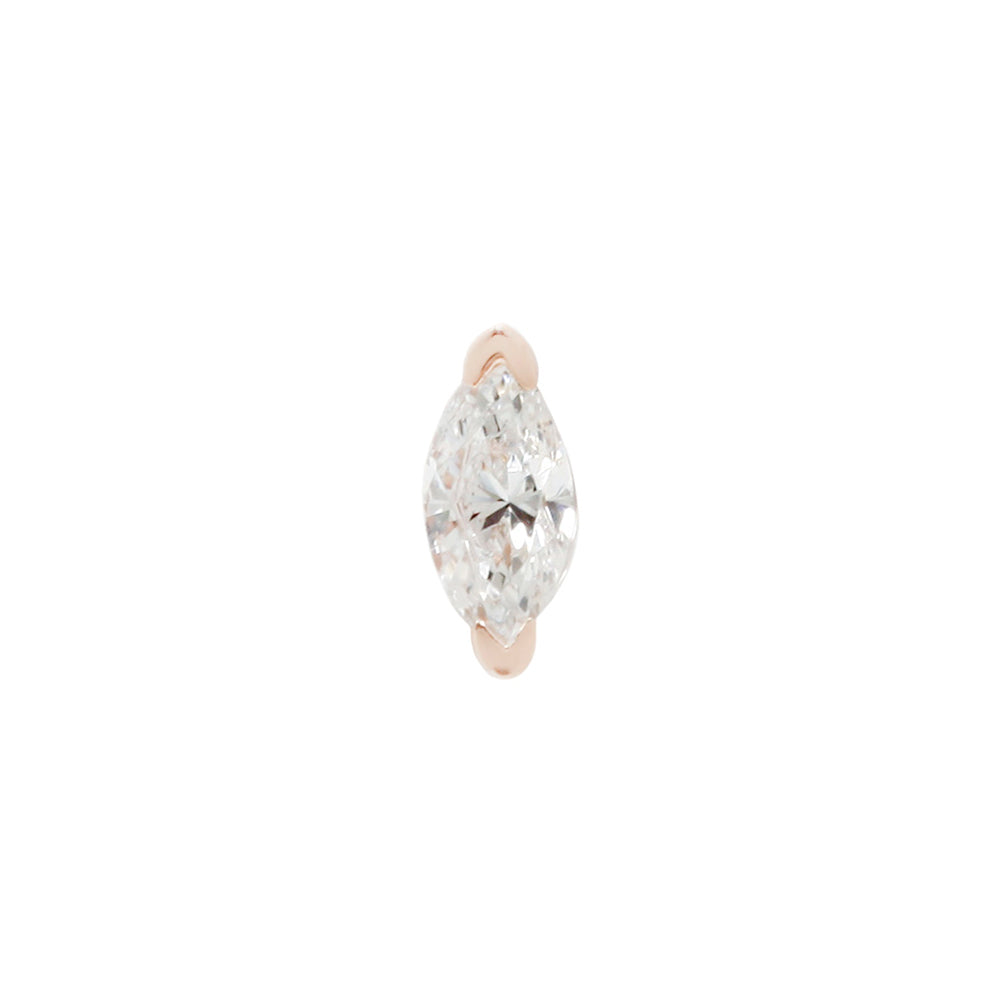 threadless: "Zuri" End in Gold with Marquise Diamond