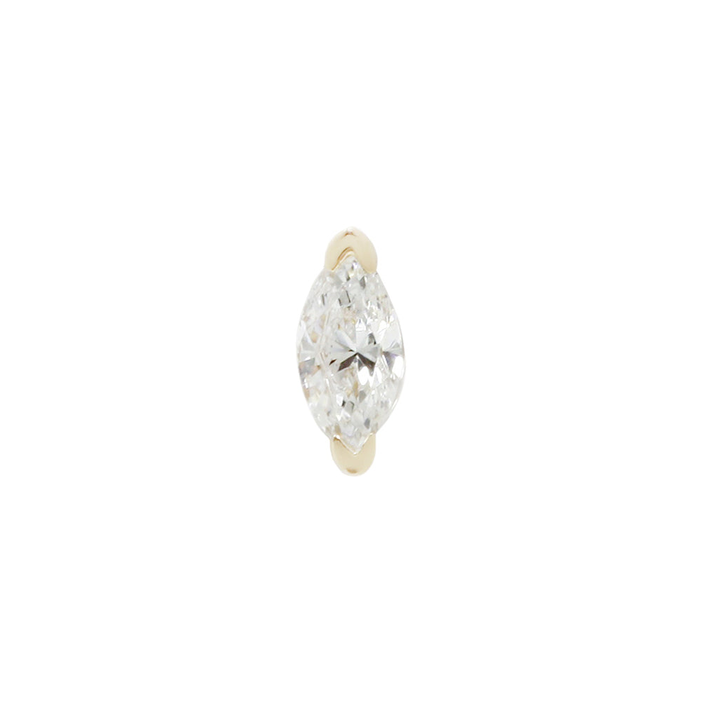 threadless: "Zuri" End in Gold with Marquise Diamond