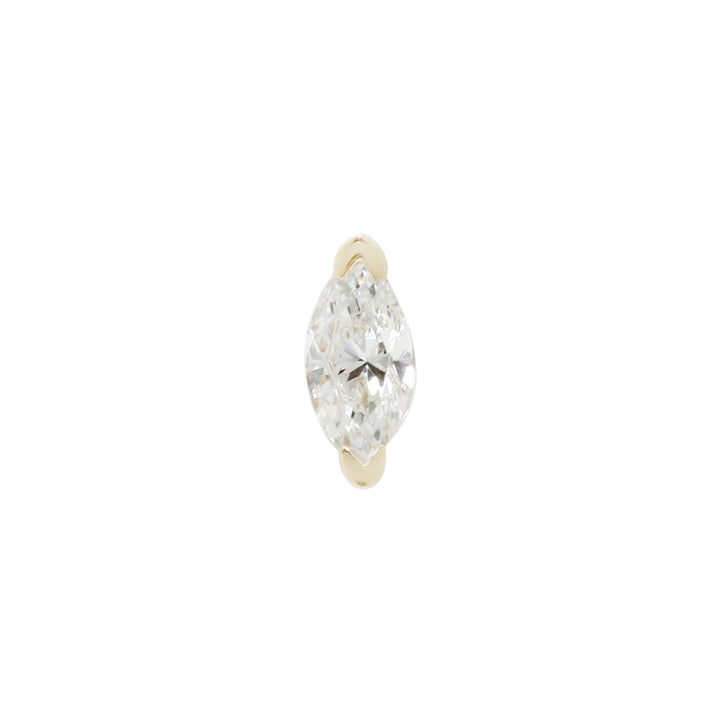 threadless: "Zuri" End in Gold with Marquise Diamond