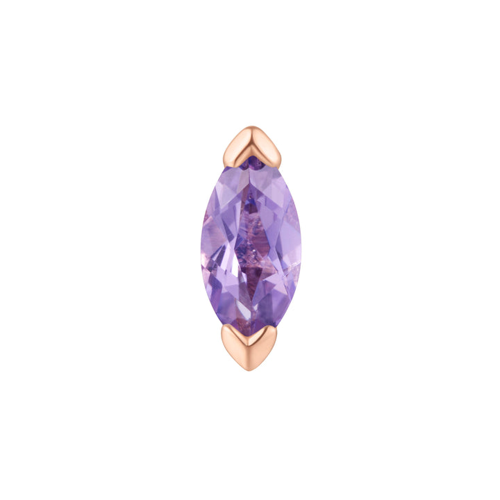 threadless: "Zuri" End in Gold with Marquise Amethyst