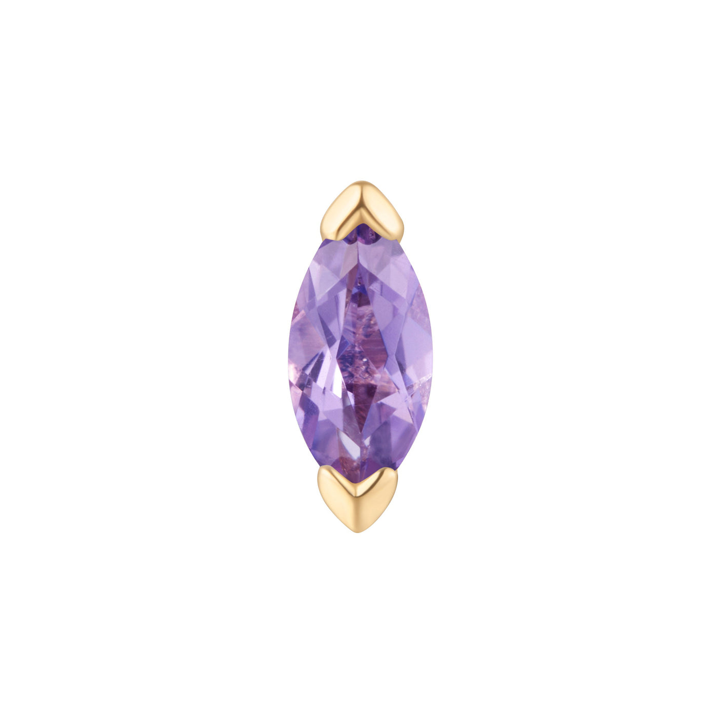 threadless: "Zuri" End in Gold with Marquise Amethyst