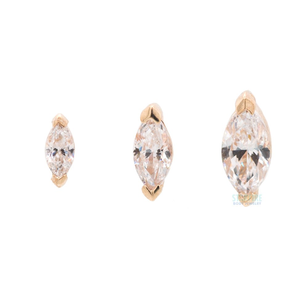 threadless: "Zuri" End in Gold with Marquise CZ