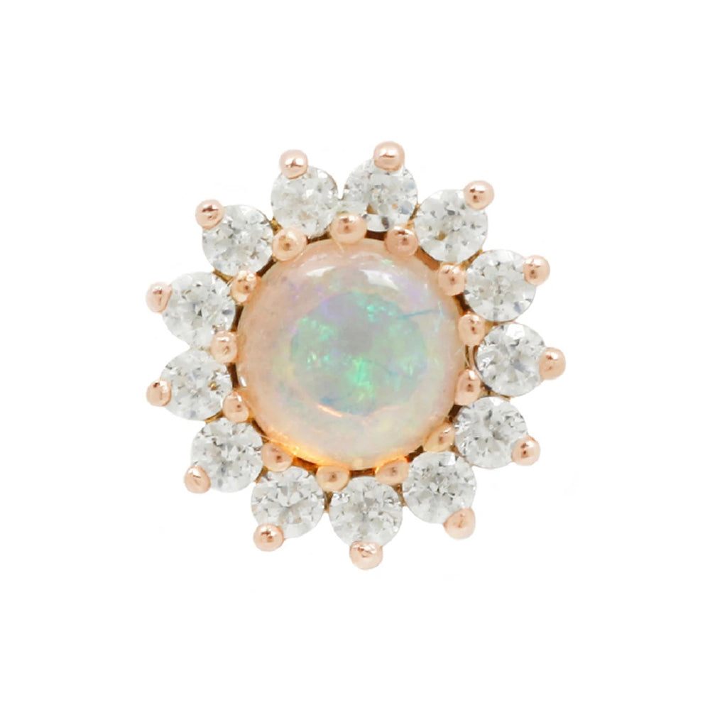 threadless: "Delphine" End in Gold with Genuine Opal & White CZ's