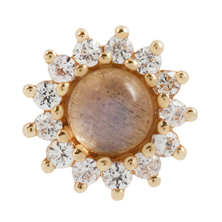 threadless: "Delphine" End in Gold with Labradorite & White Sapphires