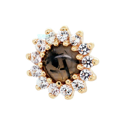 threadless: "Delphine" End in Gold with Tourmalated Quartz & White Sapphires
