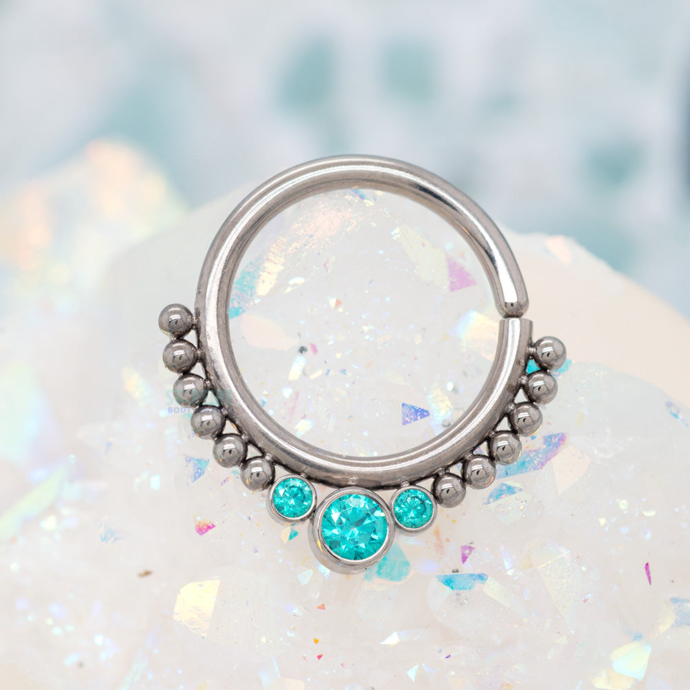 "Samaya" 'Haute Couture' Faceted Gem Seam Ring