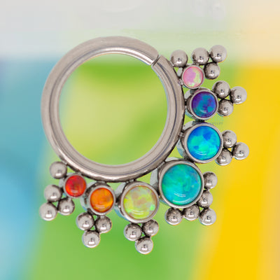 HSMR-E 'Haute Couture' with Rainbow Opal Seam Ring