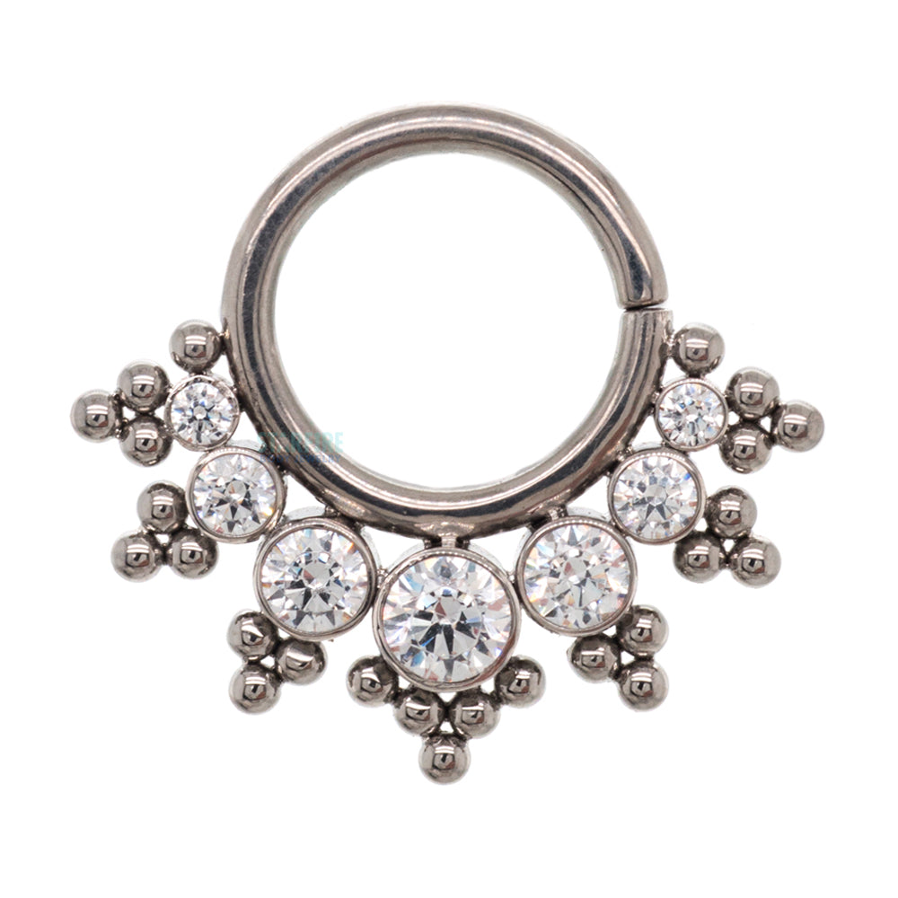 "Sevil" 'Haute Couture' Faceted Gem Seam Ring