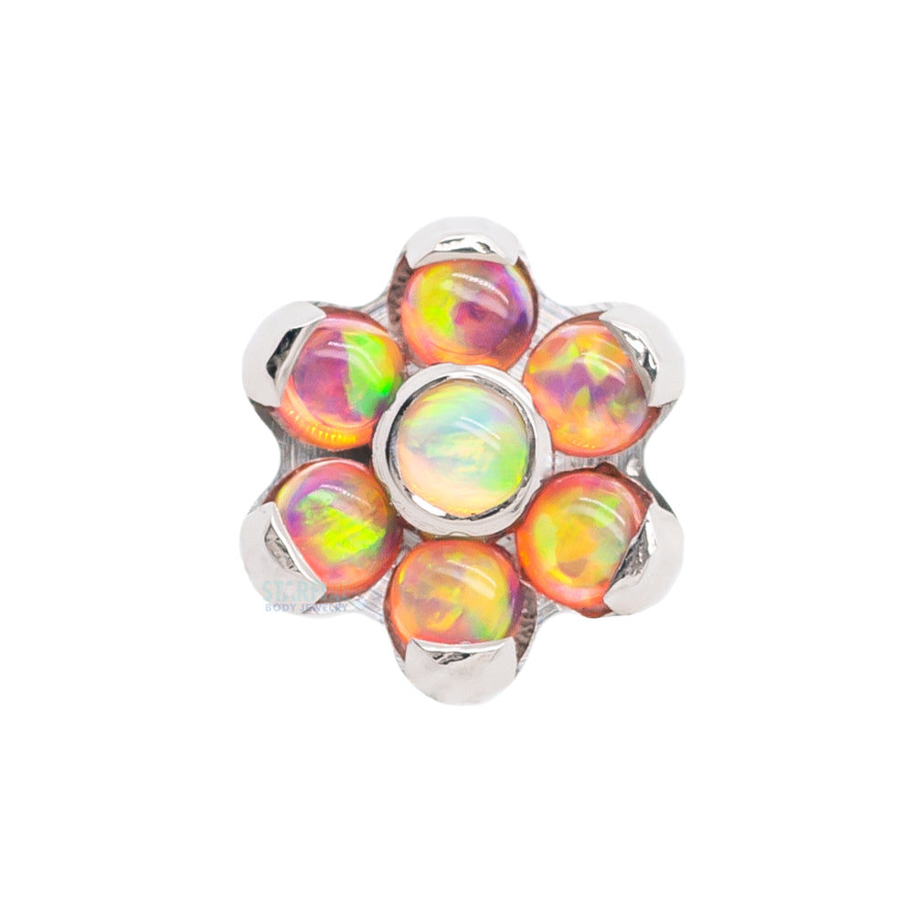 Flower Threaded End with Opals - custom color combos