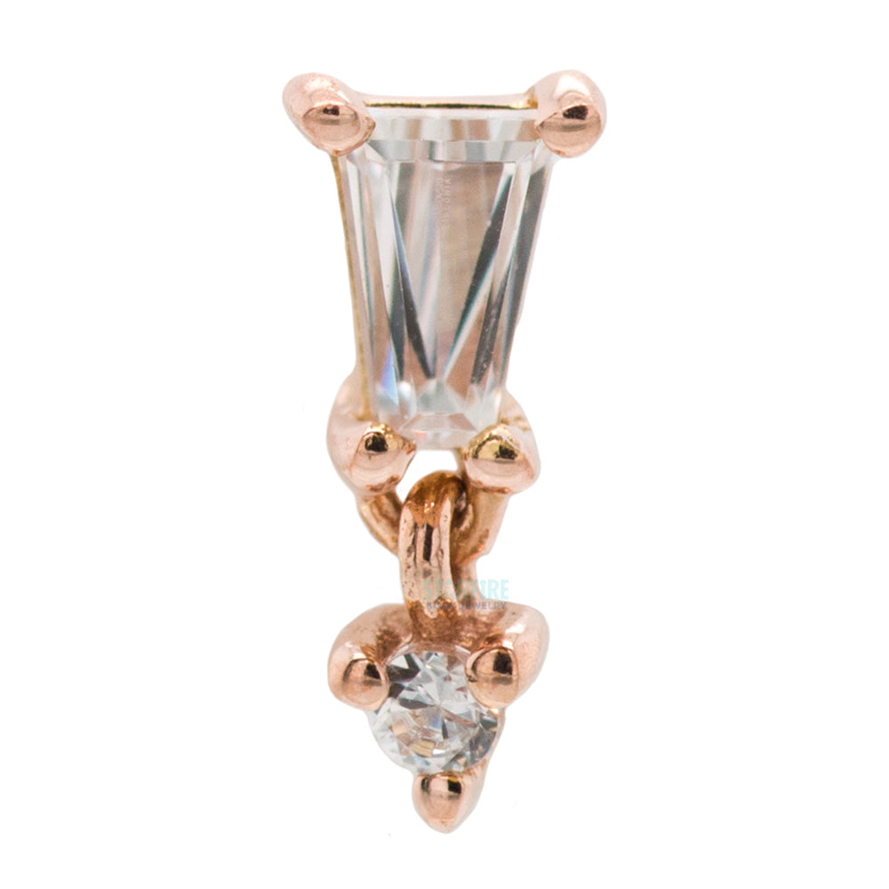 threadless: "Yves" End with Dangle in Gold with CZ's