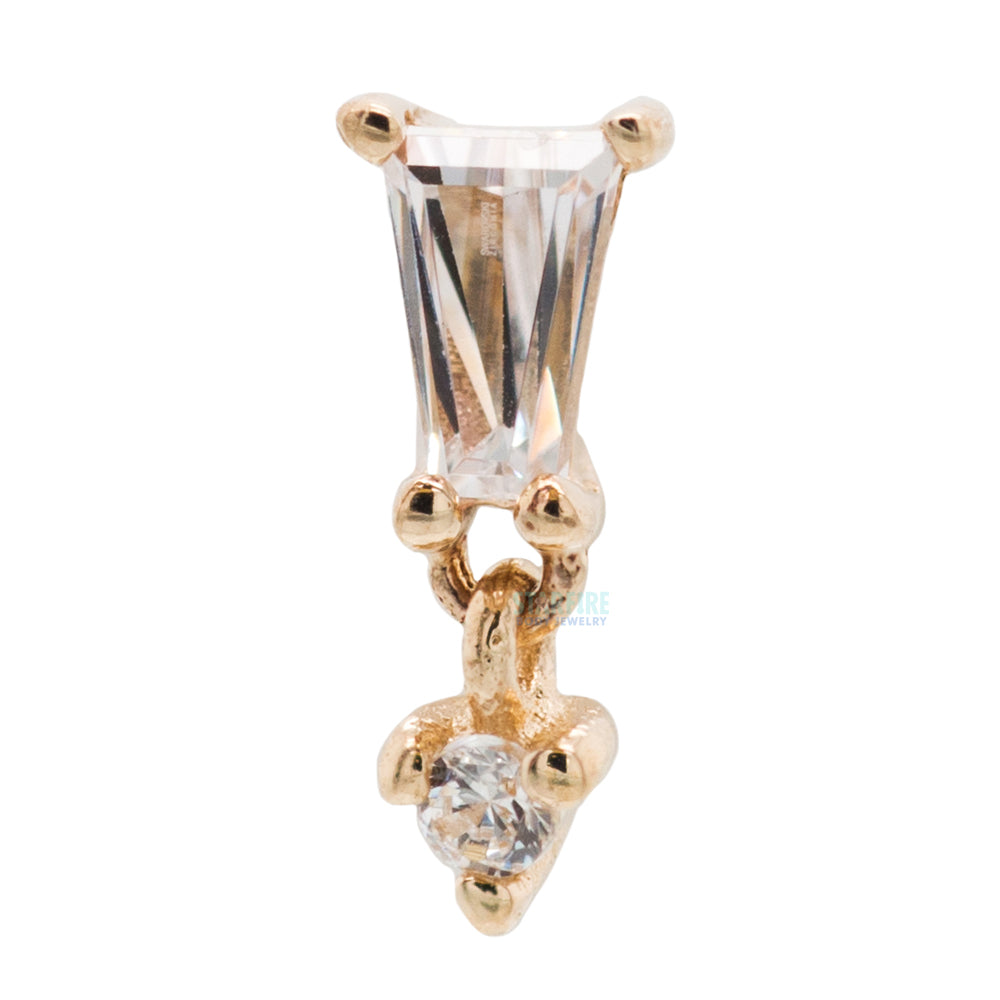 threadless: "Yves" End with Dangle in Gold with CZ's