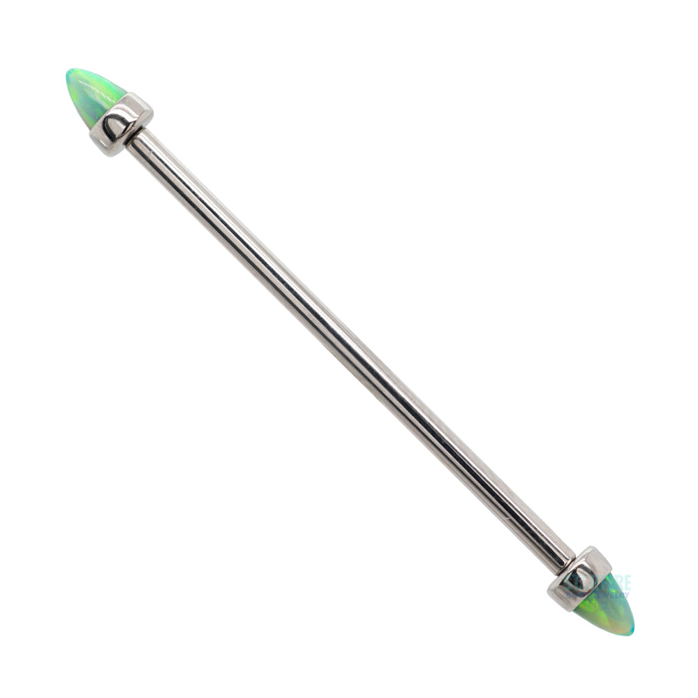 Opal Bullet in Bezel Industrial Barbell