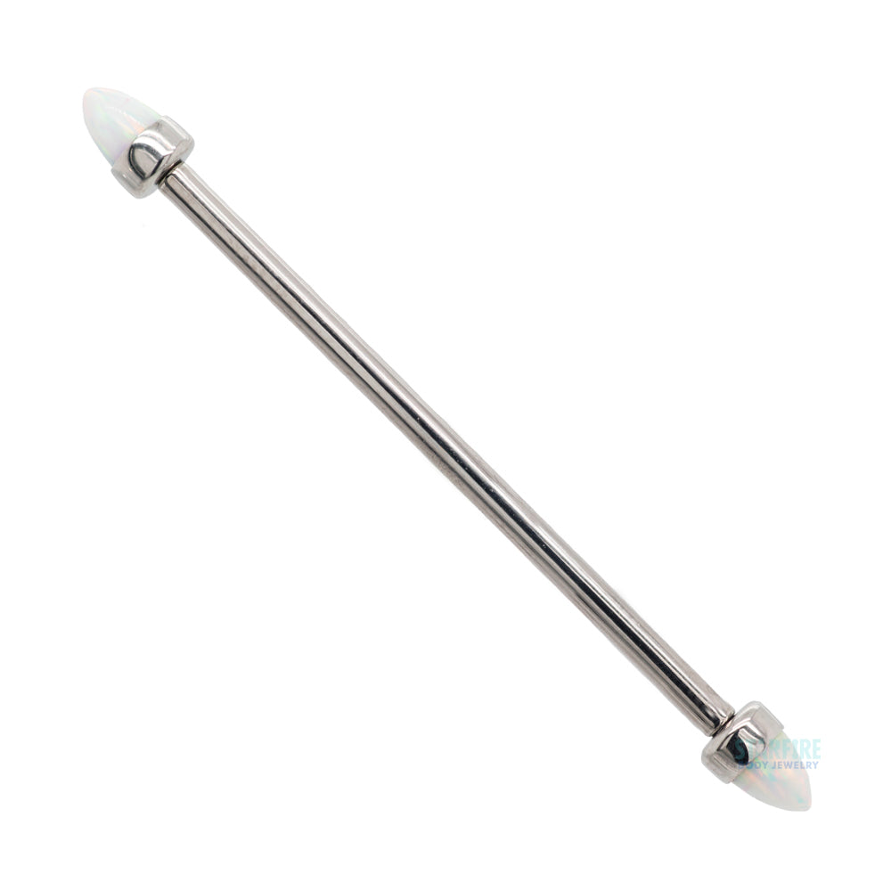 Opal Bullet in Bezel Industrial Barbell