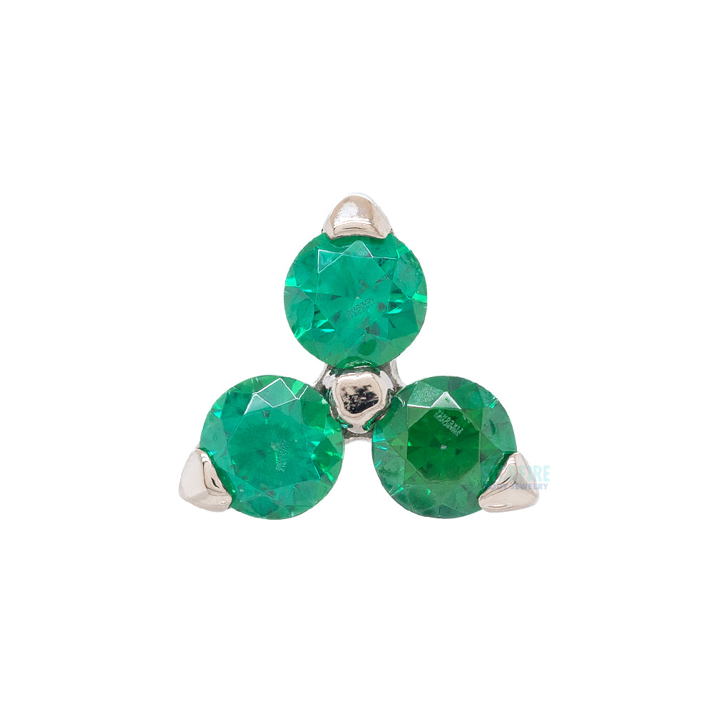 2mm "Trio" Threaded End in Gold with Brilliant-Cut Gems