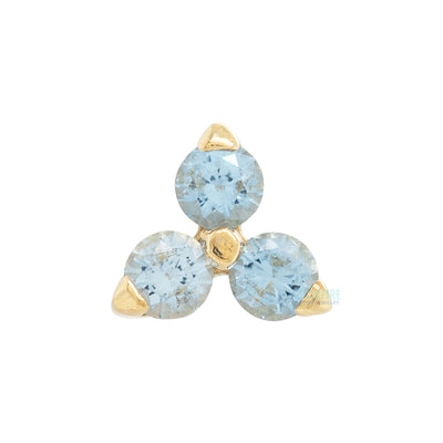 2mm "Trio" Threaded End in Yellow Gold with Brilliant-Cut Gems