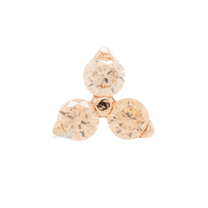 1.25mm "Trio" Threaded End in Gold with Brilliant-Cut Gems