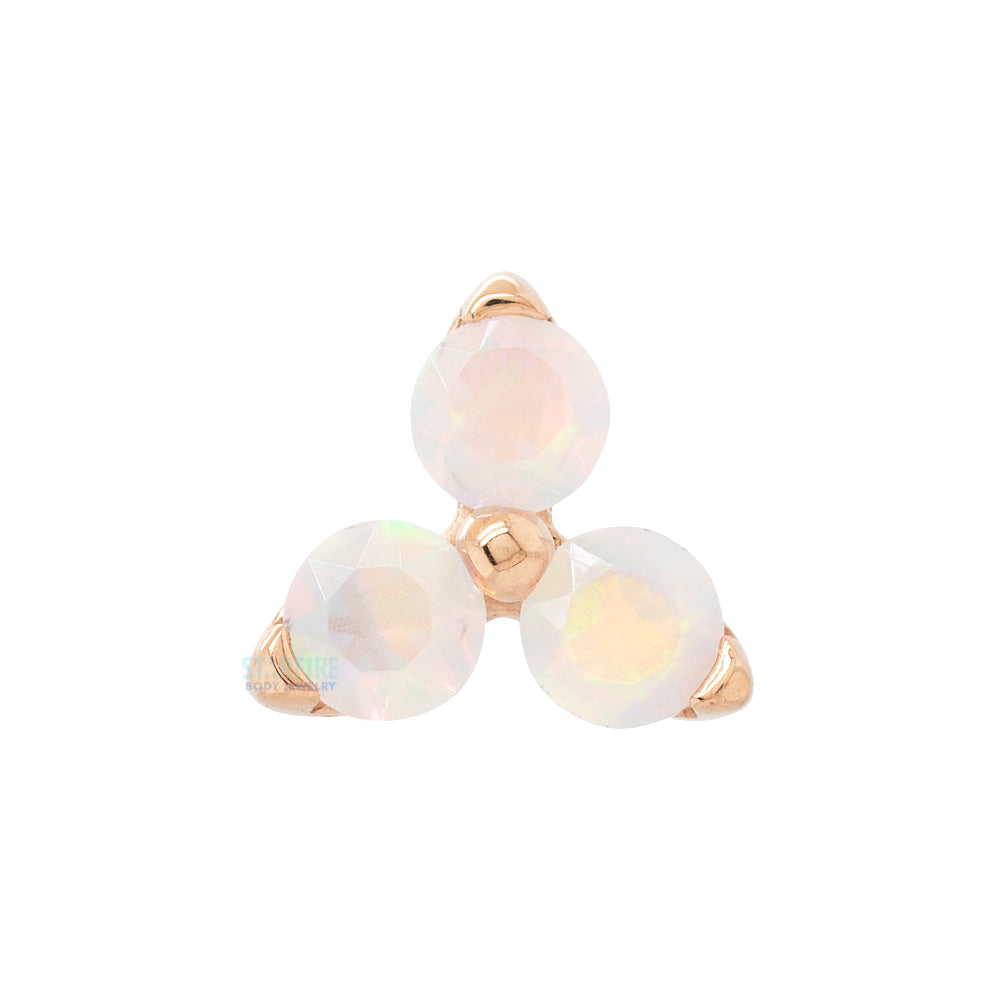 2.5mm "Trio" Threaded End in Gold with Brilliant-Cut Gems