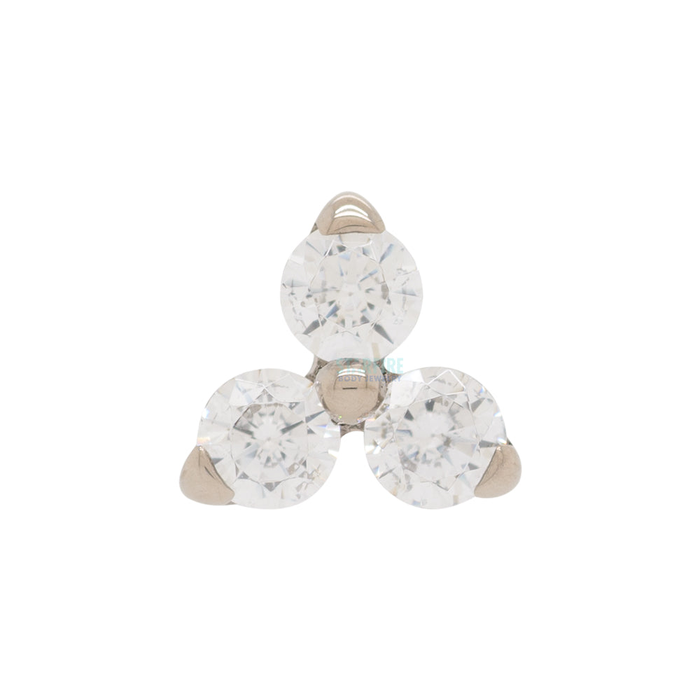 "Trio" Nostril Screw in Gold with Brilliant-Cut Gem