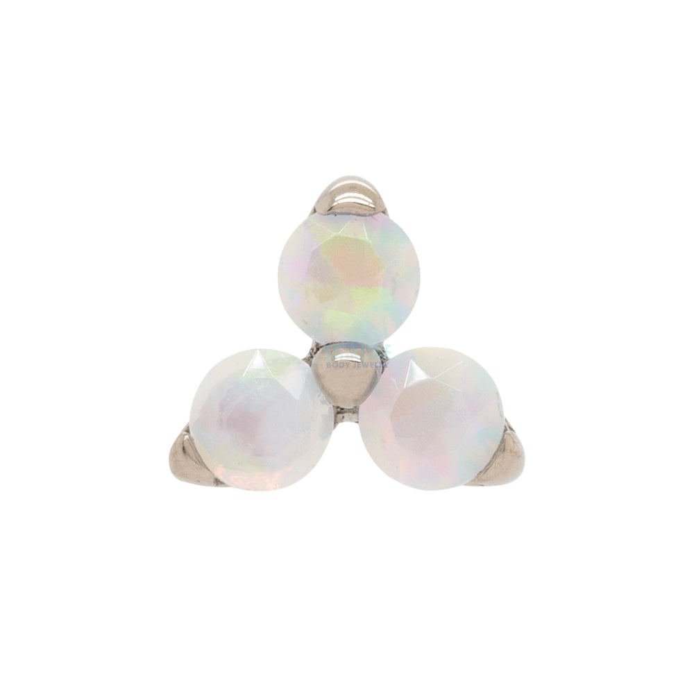 2.5mm "Trio" Threaded End in Gold with Brilliant-Cut Gems
