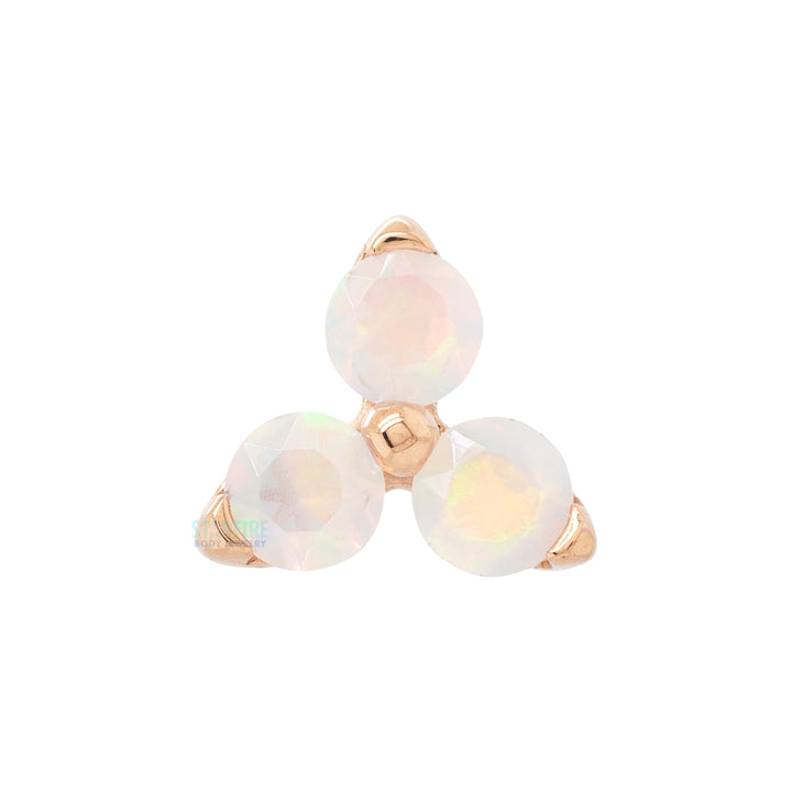 1.5mm "Trio" Threaded End in Gold with Brilliant-Cut Gems