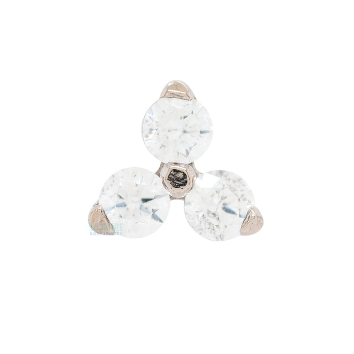 1.25mm "Trio" Threaded End in Gold with Brilliant-Cut Gems