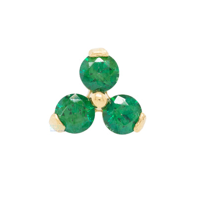 threadless: 2mm "Trio" in Gold with Brilliant-Cut Gem End