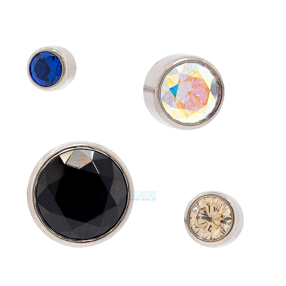 Bezel-Set Faceted Gem Threaded End